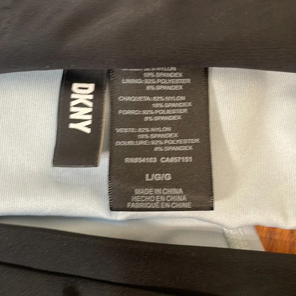 DKNY Printed High Rise Bikini Bottom Swimsuit Leopard Blue Black size L NWT - Picture 5 of 7